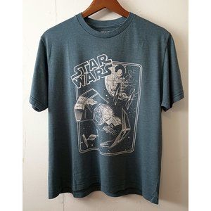 Star Wars TIE Fighter Empire cropped t-shirt tee size M blue gray heather